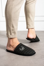 Resim FUGA MODA Astra Erkek Haki Kare Desenli Önü Kapalı Ev Terliği 