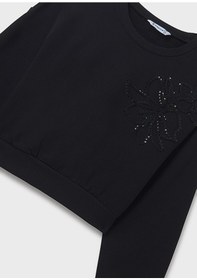 Resim Mayoral Siyah Kız Çocuk Pul Detaylı Sweatshirt 7421 Siyah 