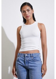 Resim Never More Bisiklet Yaka Top Beyaz 