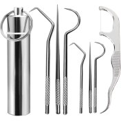 Resim Paslanmaz Çelik Ağız Diş Tartar Sökücü Temizlik Bakım Seti 8 Parça 