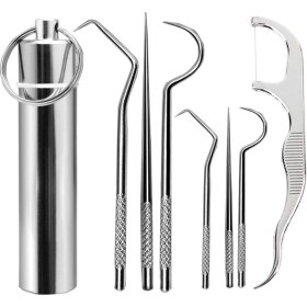 Resim Paslanmaz Çelik Ağız Diş Tartar Sökücü Temizlik Bakım Seti 8 Parça 