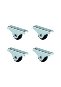 Resim Furç Sabit Teker - 20mm - Siyah Hks226 - 4 Adet Abanoz 