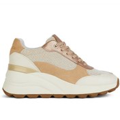 Resim Geox Women's Beige Spherica Ec13 Thick Soled Lace-up Leather Sneaker Derimod