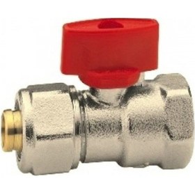Resim Eca 1/2 Rakorlu Mini Küresel Valf Pex Kırmızı Volanlı 102122031 