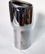 Resim Antipas Iç Kaplamalı Islık Sesli Önü Kesik 60 Mm Nikelaj Tekli Egzoz Eksoz Ucu 