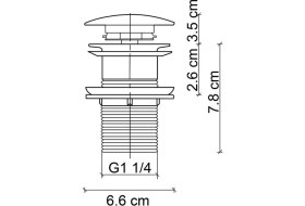 Resim DR-09MS Mat Siyah Sifon Üst Takımı (Tahliye Deliksiz) 
