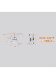 Resim Alya Homes Ahdry1452 Butterfly Alüminyum Çamaşır Kurutmalık Gri 