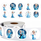 Resim 1 Rulo 500 Sayfa Karikatür Prenses Elsa Sticker, Jurnalleri Süslemek İçin Yapışkan Sticker 