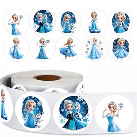 Resim 1 Rulo 500 Sayfa Karikatür Prenses Elsa Sticker, Jurnalleri Süslemek İçin Yapışkan Sticker 