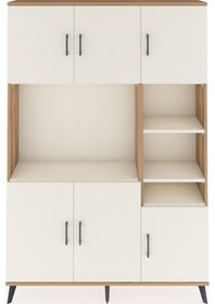Resim Arges Dolap 10 Raflı 6 Kapaklı 132x30x195 Çam-aytaşı/aytaşı Çam 