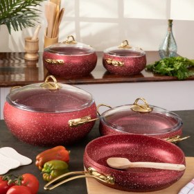 Resim Evren 9 Parça Red Güveç Tencere Seti 