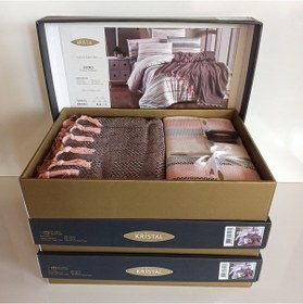 Resim Kristal Çift Kişilik Dekoratif Yatak Örtüsü Seti Gizmo Kahverengi 