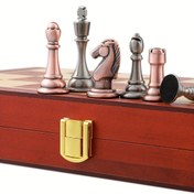 Resim Yüksek Kaliteli Çinko Alaşım Antik Bronz Renkli Satranç Parçaları ile 29*29Cm/11.42*11.42Inç Katlanabilir Ahşap Satranç Tahtası ile Oyun ve Eğlence İçin, Satranç Tahtası Seti, Oyunlar/Aile Oyunları, Oyun, Sosyal Oyunlar, Satranç Seti 