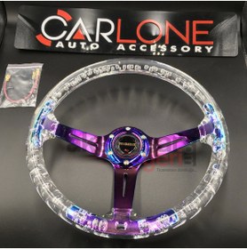 Resim carlone Şeffaf Direksiyon Momo 35cm Kabarcıklı Direksiyon Beyaz A+ Süper Ürün 