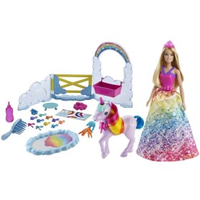 Resim Barbie Dreamtopia Bebek ve Tek Boynuzlu At GTG01 