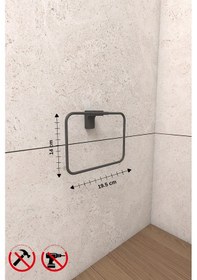 Resim Alper Banyo Siyah Paslanmaz F1 Model Yuvarlak Havluluk Havlu Asacağı Siyah 