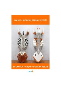 Resim Ahşap Duvara Asmalı Maske Zebra 