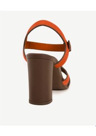 Resim Yargıcı Örgü Detaylı Deri Topuklu Ayakkabı 25ykay4067x 085 Kiremit 