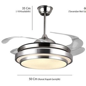 Resim End Elektrik Kumandalı Gizli Kanat Tavan Vantilatörü 