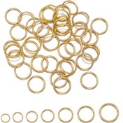 Resim 100-200 adet LINGSAI Paslanmaz Çelik Kapalı Halkalar - Altın Tonlu Takı Parçaları, DIY Bileklikler, Kolyeler, Anahtarlıklar için Çok Boyutlu Tel Halkalar, El Yapımı Takı Yapımı İçin Dayanıklı Malzemeler, Takı Yapım Malzemeleri, Pendant İşçiliği, Düzgün Cilalı Yüzey 