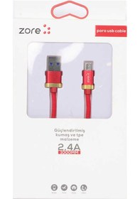 Resim Goocamp Kırmızı Poro Micro Usb Kablo 1m 