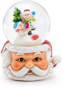 Resim Noel Baba Temalı Kar Küresi, Kardan Adam Desenli, 65 mm, Yılbaşı Dekoratif Biblo 