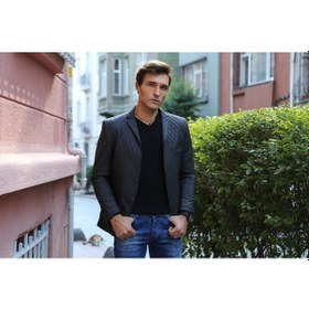 Resim 3 Cepli 2 Düğmeli Kapitone Erkek Siyah Kısa Ceket -wessi Siyah 