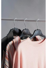 Resim 12adet-elbise Kıyafet Askısı Siyah 42cm Siyah 