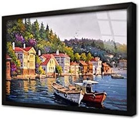 Resim İstanbul Yalılar Çerçeveli Cam Tablo 20x30 cm CB16343 