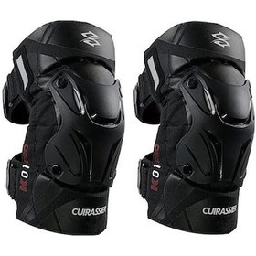 Resim Dayanıklı Motosiklet Dizlikleri - Yüksek Koruma, Gece Reflektörlü, Ayarlanabilir Kayış Siyah Siyah 