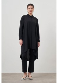 Resim Mizalle Beli Lastikli Dar Paça Siyah Pantolon Siyah 
