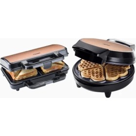 Resim Bestron Copper Koleksiyonu Tost Makinesi ve Waffle Makinesi 