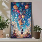 Resim Büyük 5D DIY Elmas Yapımı Seti, Renkli Balon Tasarımı ile Yuvarlak Akrilik Taşlar ve Yuvarlak Elmaslar içerir, 40.01 X 70.0 cm Ölçüsündedir - Ev Dekoru ve El Yapımı Hediye Elmas için İdealdir 