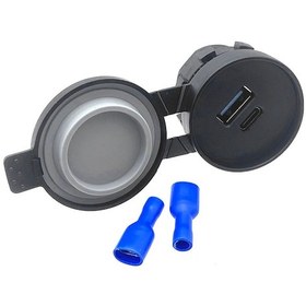 Resim Gildedwill Usb-a Type-c Qc3.0 Hızlı Şarj Soketi Araba Usb C Güç Kaynağı Araba Gemi Motosiklet Su Geçirmez Şarj Adaptörü Soketi 