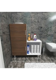 Resim Moonlife 2 Kapaklı L Çok Amaçlı Banyo Dolabı Ceviz 