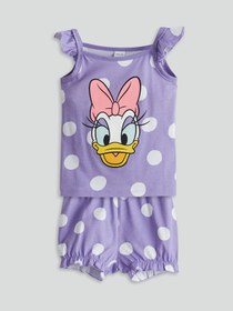 Resim LC Waikiki Mor Daisy Duck Baskılı Kız Bebek Şortlu Pijama Takım 