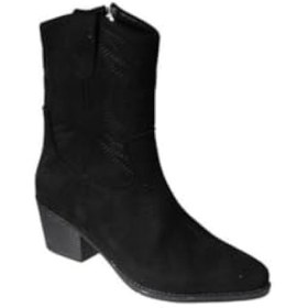 Resim YAZKIŞ Kadın Siyah Taba Süet Üzeri Desenli 5cm Kalın Topuk Kovboy Botu Siyah 