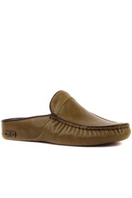 Resim SailLakers - Zeytin Yeşili Deri Erkek Ev Terliği 110-547-X 