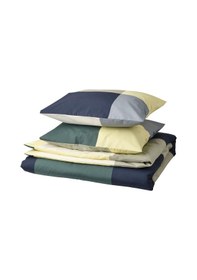 Resim Geometrik Desen Çift Kişilik Nevresim Seti, Meridyendukkan Sarı-lacivert-gri Renk 240x220 Pamuk-viskon Çok Renkli Gri 