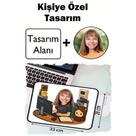 Resim Kişiye Özel Karikatürlü Fotoğraflı 33x28 Cm Mousepad Kaymaz Taban Rahat Konforlu Mouse Pad2 
