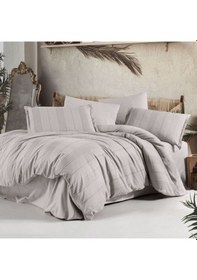 Resim Clasy Butik Tek Kişilik Armürlü Nevresim Takımı Arakis Açık Gri Açık Gri 