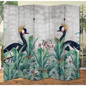 Resim dbsanat Tavus Kuşları ve Kelebekler Temalı Özel Tasarım Paravan Room Divider 180 x 200 cm 