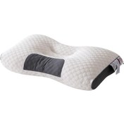Resim Yan ve Sırt Uyuyanlar İçin Ergonomik Boyun Destek Yastığı - Nefes Alabilen, Yumuşak Mini Şişme Seyahat Yastığı Konturlu Tasarım, Dört Mevsim Kullanım, Sadece Elde Yıkama - Profesyonel Tıbbi Dereceli Uyku Yardımı, Uyumak için Boyun Yastığı 