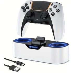 Resim Honeybeeshop Ps5 Kontrolcü Şarj Istasyonu Beyaz Dualsense Edge İçin Hızlı Şarj Standı Tekli Şarj Ünitesi 
