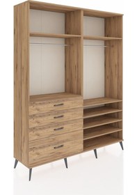 Resim Hyperion Gardrop 7 Raflı 4 Çekmeceli 2 Askılı 176x44x221 Çam-çam Çam 
