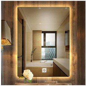 Resim GLOBAL LED MIRROR Dokunmatikli Beyaz Ledli Banyo Aynası-ledli Ayna 40x60 