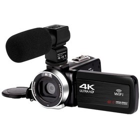 Resim Pazly 4k Ultra Hd 48mp Dijital Video Kamera, Yüksek Çözünürlüklü Mikrofon, Dokunmatik Ekran, Geniş Açı Lens Profesyonel Çekim 