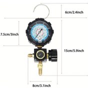 Resim Dashanshop Mavi R134a R410a R22 R404a Soğutucu Basınç Ölçer Seti Düşük Yüksek Basınç Kaçak Valf 