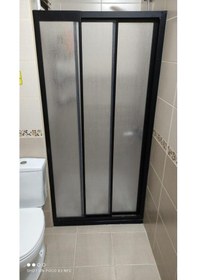 Resim Nokta Duşakabin Teknesiz Plastik Camlı Duşakabin İki Duvar Arası 1 Sabit 2 Hareketli 3 Lü Panel Şeffaf 