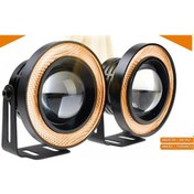 Resim Eraks Car Accesories 89 MM Turuncu Mercekli Angel Led Halkalı Metal Gövde Sis Far 